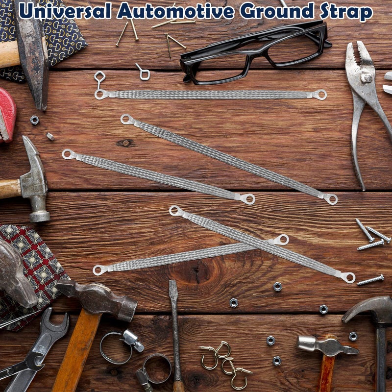 CANIPHA Ground Straps Automotive  3Pcs 10"" x 1/2"" & 2 Pcs 13"" x 1/2"" Professional Vehicle Grounding Straps  Ground Engine Cable Strap Kit  Automotive Wire Ground Strap for Most Cars  Ring Terminals - Image 4